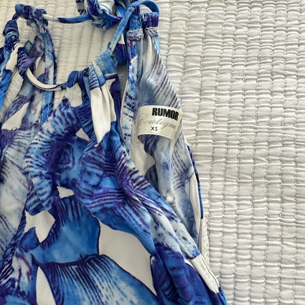 LF Blue and White Floral Jumpsuit - Picture 3 of 6